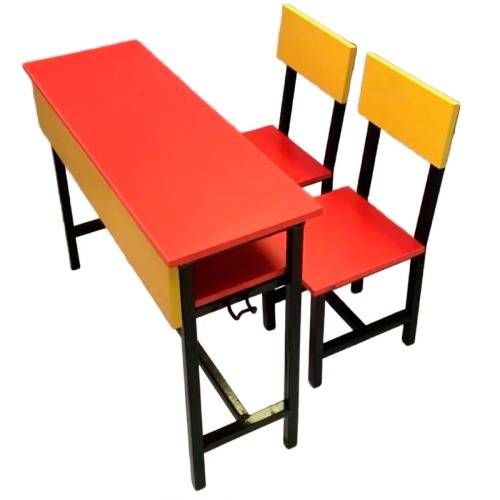 Adjustable 2 Seater Dual Desk Bench MDF Material In Custom Colors For Schools in Burhanpur