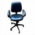 Black Leather Medium Back Office Chair with Fixed Arm Manufacturers, Suppliers in Anantapur