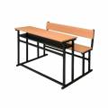 Dual Desk Bench For Classroom 2 Seater Wooden Table Top Iron Frame Brown Manufacturers, Suppliers in Anantapur