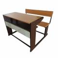Dual Desk Bench For School And College 2 Seater Mild Steel Construction Brown Manufacturers, Suppliers in Anantapur