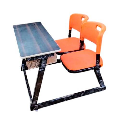Durable 2 Seater Rectangular Wooden Desk With MS Pipe Frame For Kids Schools in Burhanpur