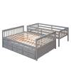 Farmhouse Mission Craftsman Bunk Bed Twin Over Full Natural Finish Grey Manufacturers, Suppliers, Exporters in Gauripur