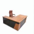 L Shaped Office Desk With Storage Engineered Wood Exotic Teak And Slate Grey Finish Manufacturers, Suppliers in Anantapur
