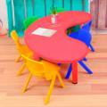 Modern Red Round Plastic Table For Kids Moon Model With Leg Base in Delhi
