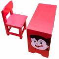 Red Wooden School Desk For Kids Durable And Safe With 18 inch Height Manufacturers, Suppliers in Anantapur